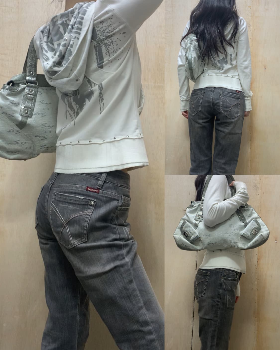 [직수입] 빈티지 RARE 후드 집업 화이트 상품이미지5