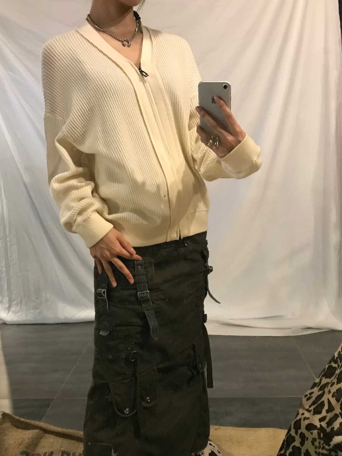 Armani White Knit Zip-up 상품이미지2