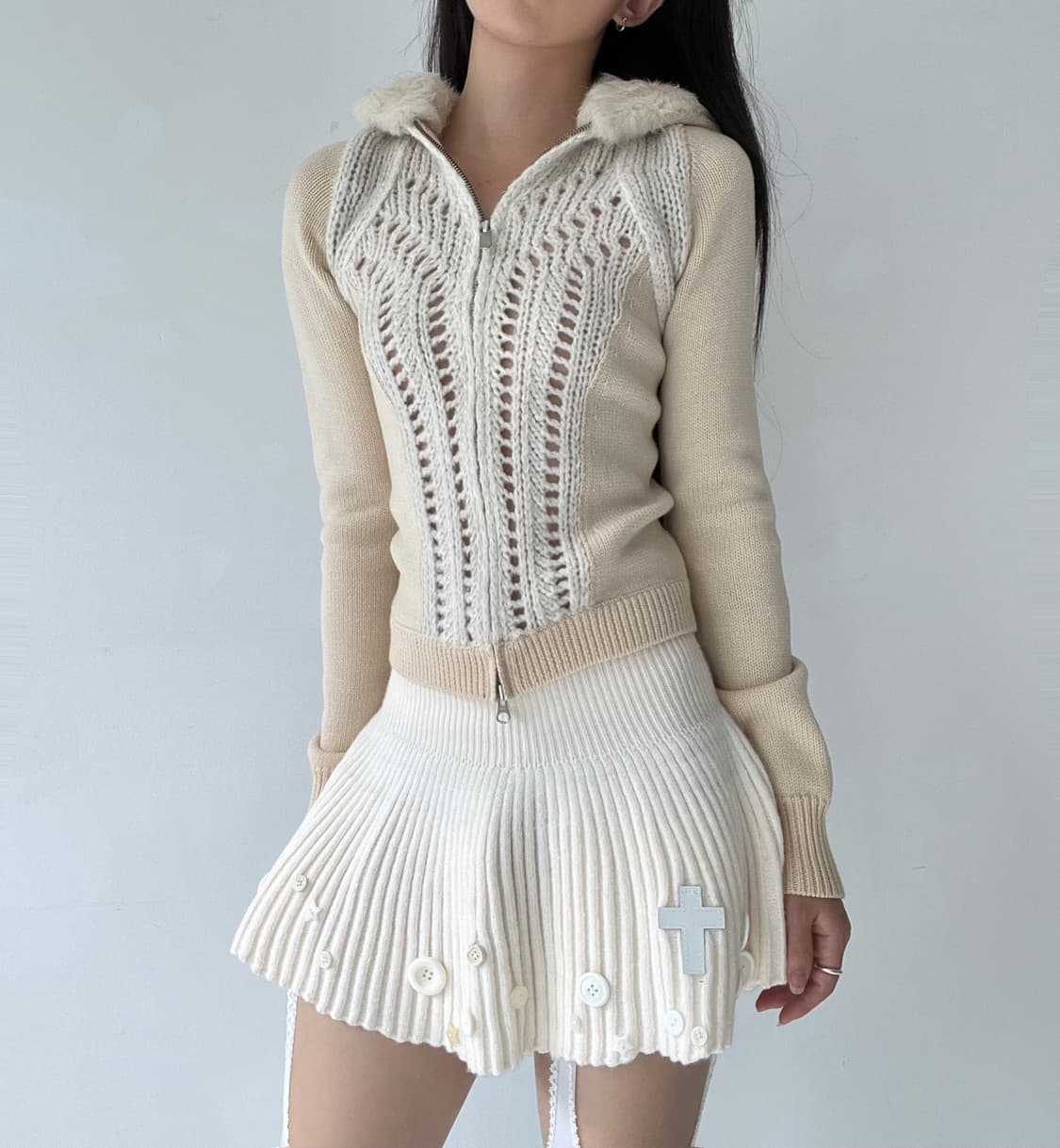 A/X fairy knit hoodie zip up 상품이미지2