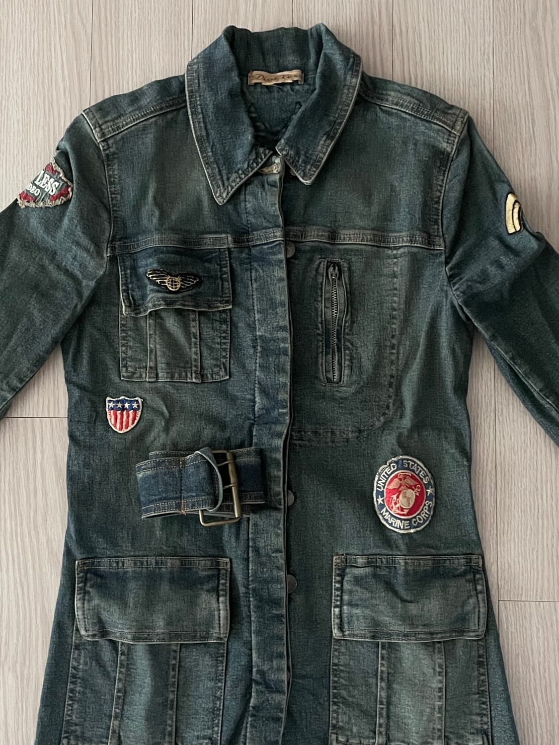 데님 미디 코트 자켓 상품이미지2