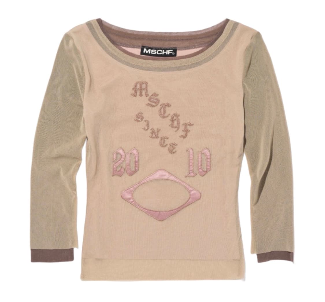 미스치프 보트넥 메쉬탑 베이지 M 상품이미지1