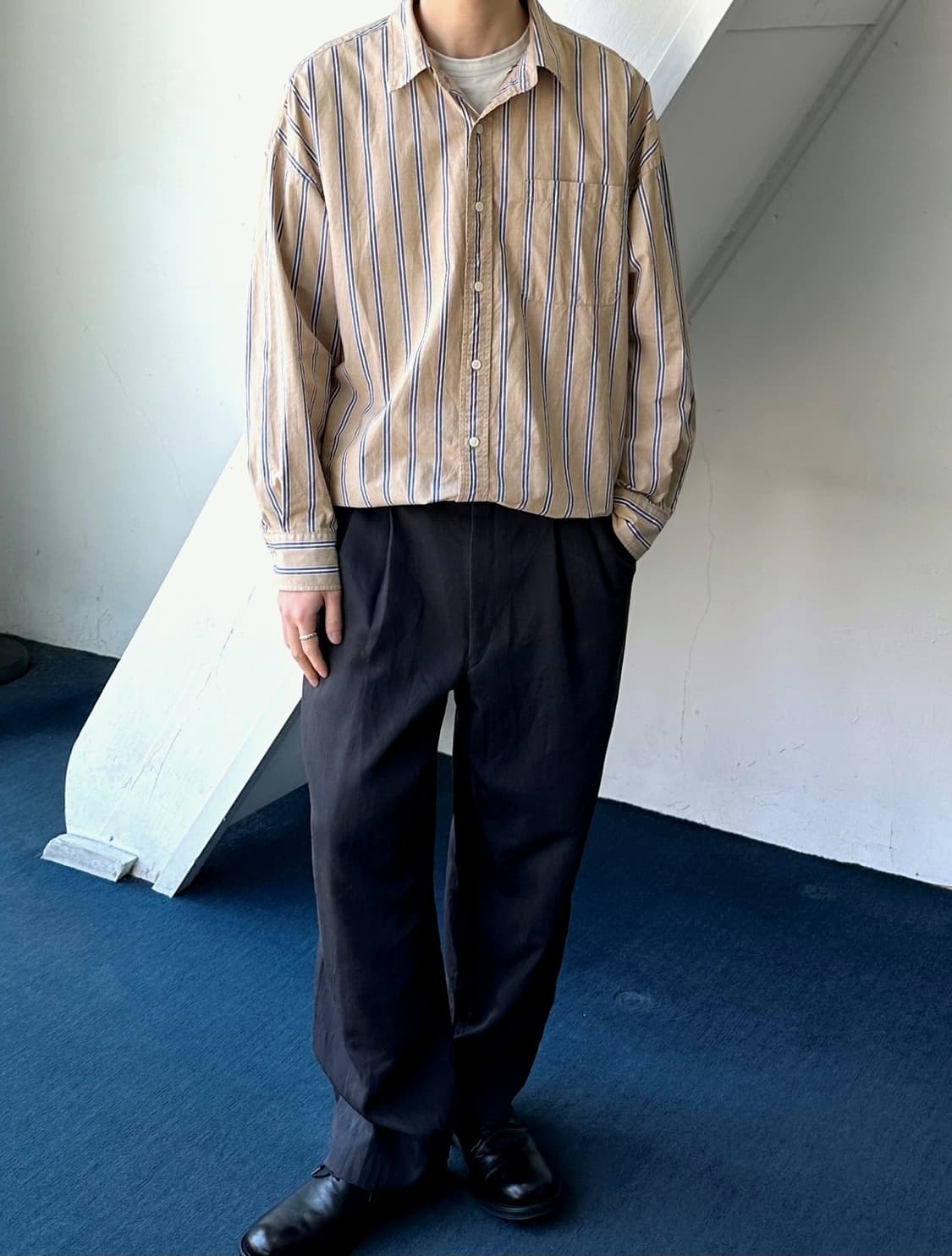 Light cotton linen stripe design shirt 상품이미지9