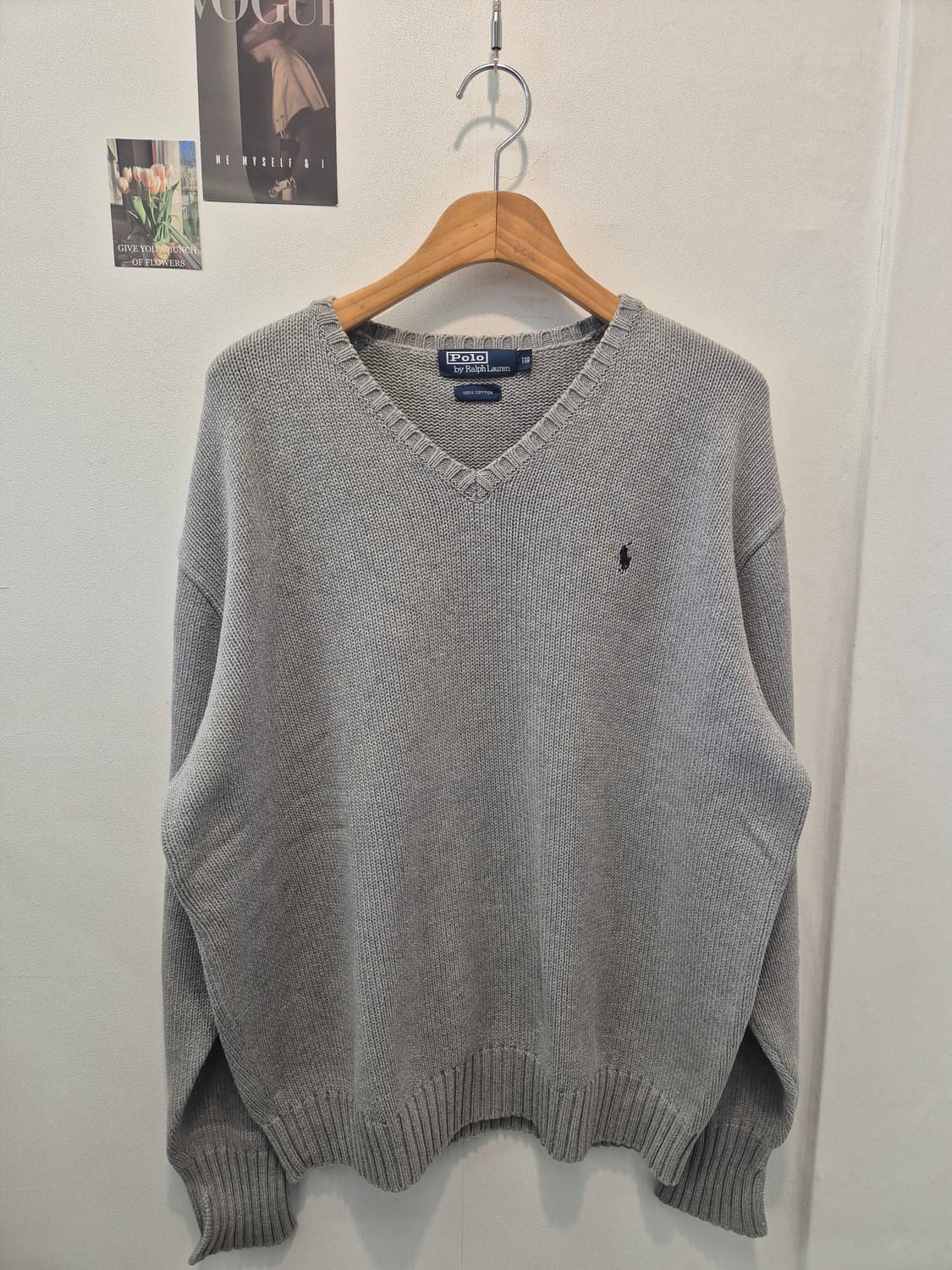 폴로 랄프로렌 남성 V넥 니트 회색 110 상품이미지1
