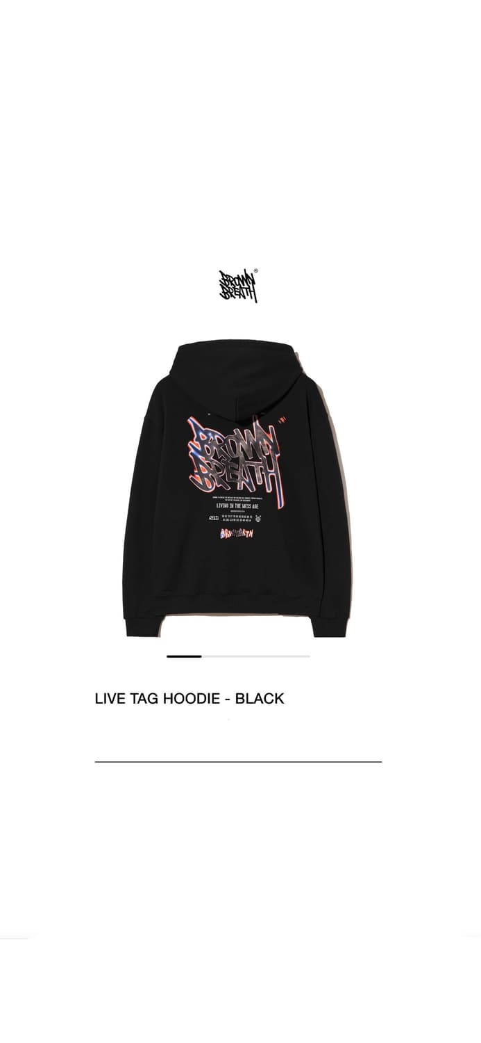 Brown Breath 브라운 브레스 후드티 (라이브 태그 후드) 상품이미지1
