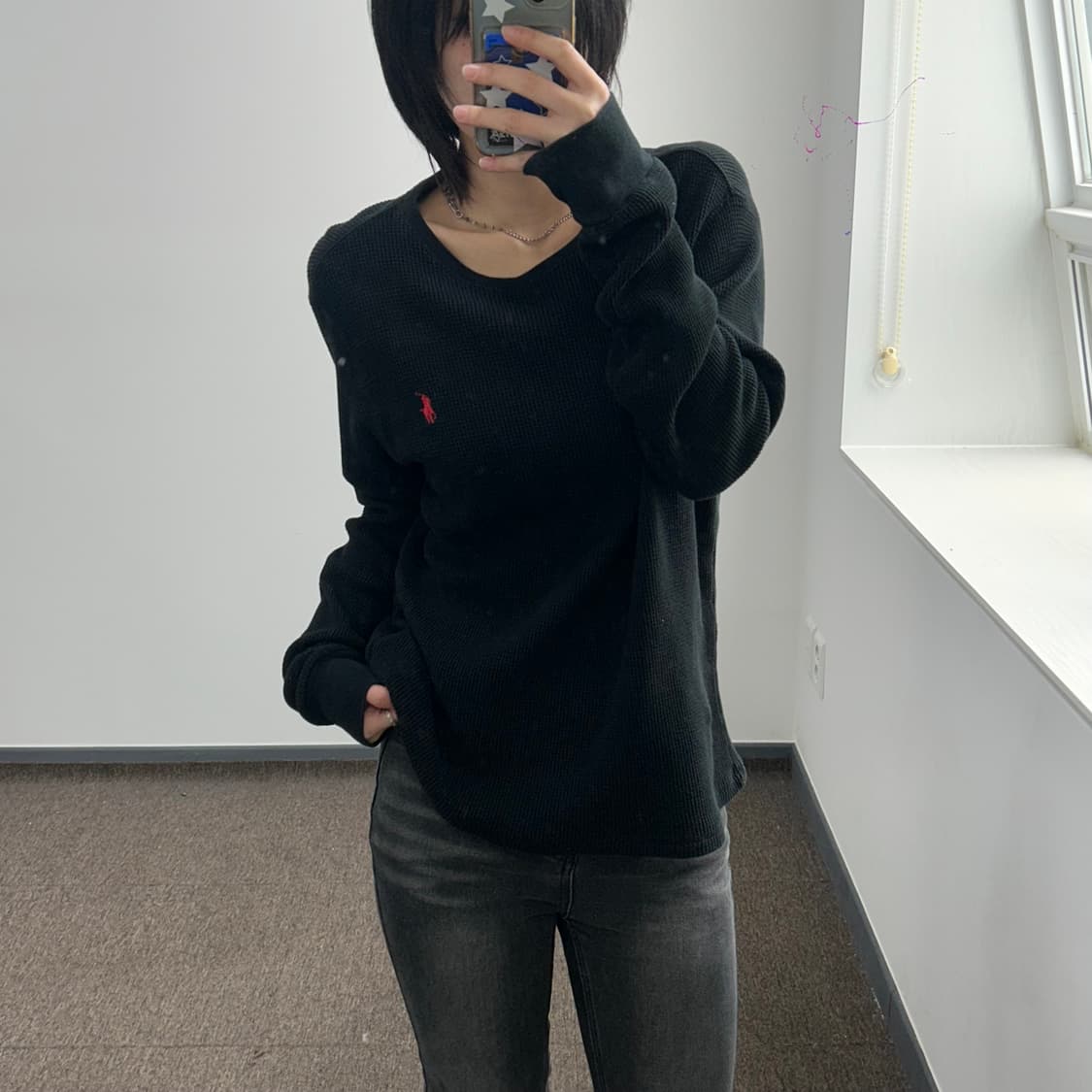 Polo 폴로 레드포니 블랙 와플 니트 상품이미지1