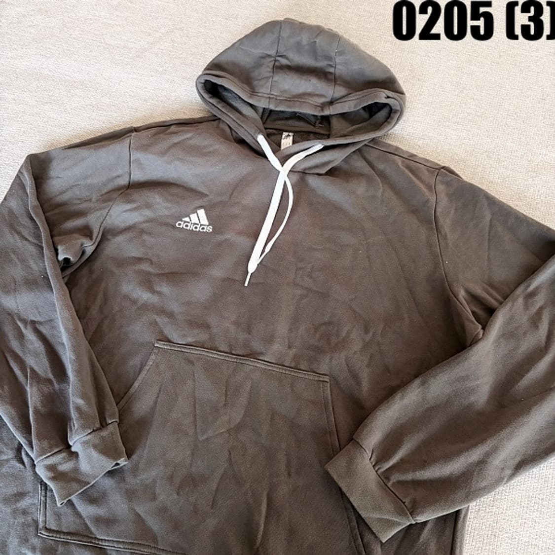 [XL] 아디다스 차콜 삼선 로고 베이직 후드티 0205(3) 상품이미지2