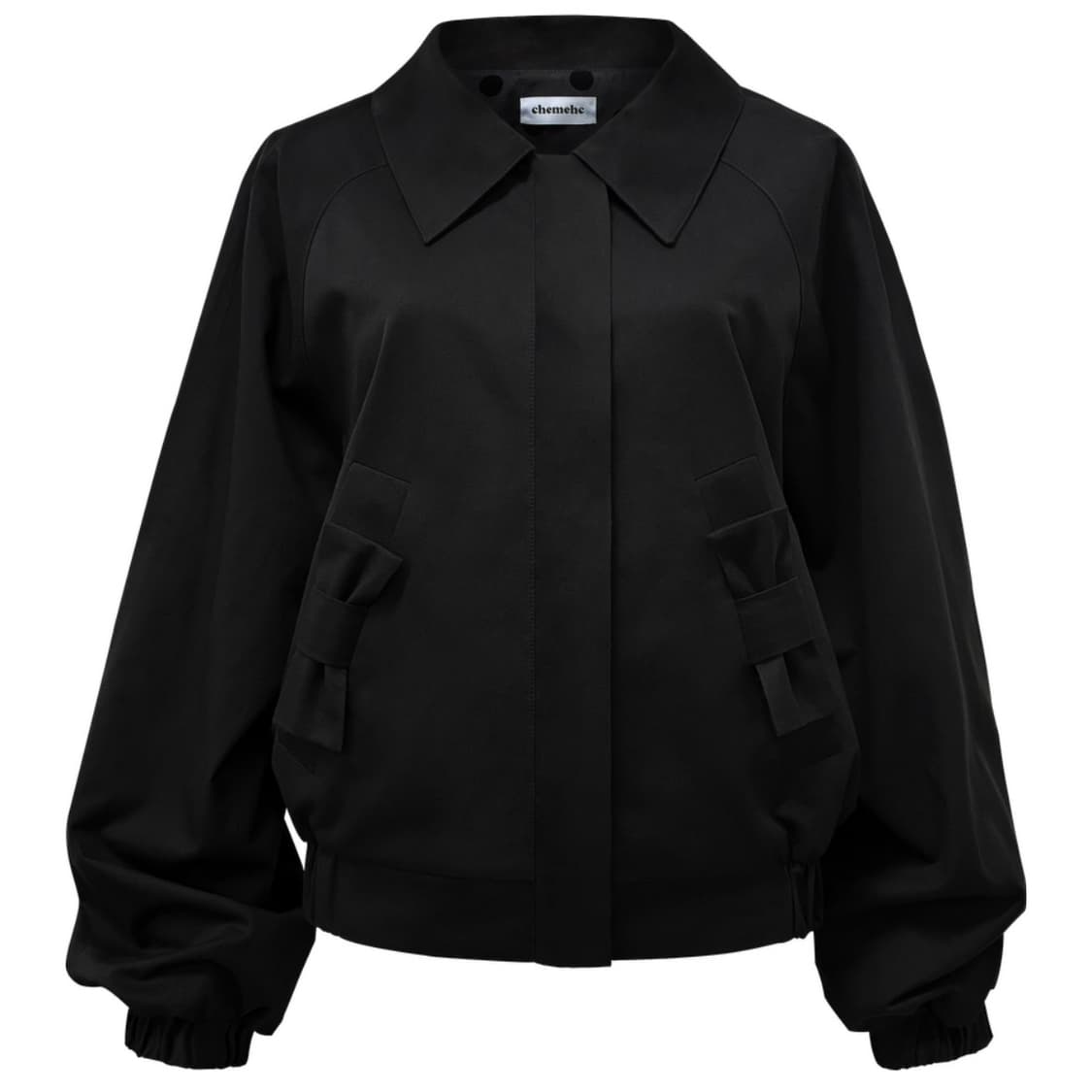 chemehc bow raglan cotton jacket (black) 상품이미지1