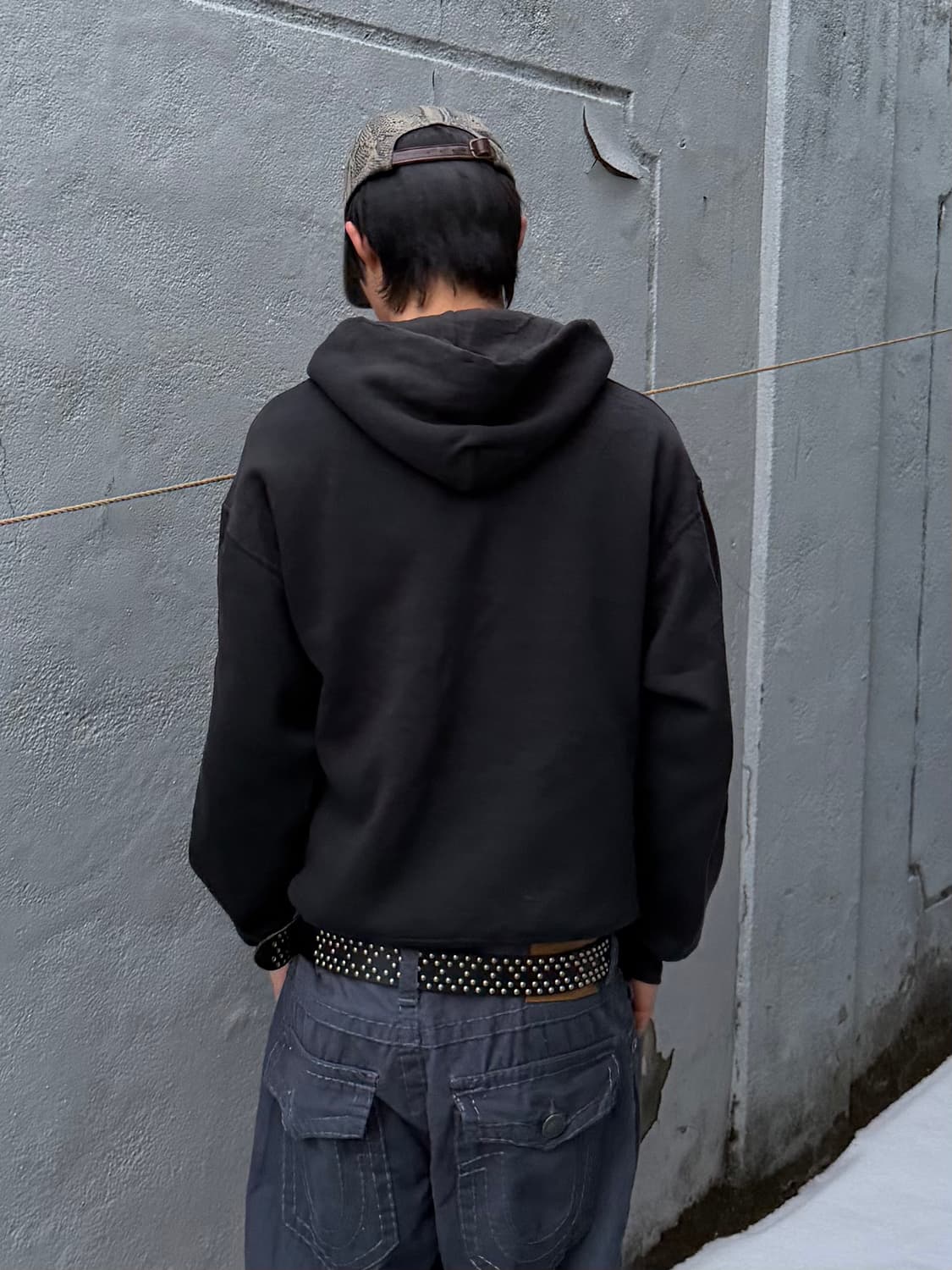 90‘s 러셀 후드집업 블랙 상품이미지5