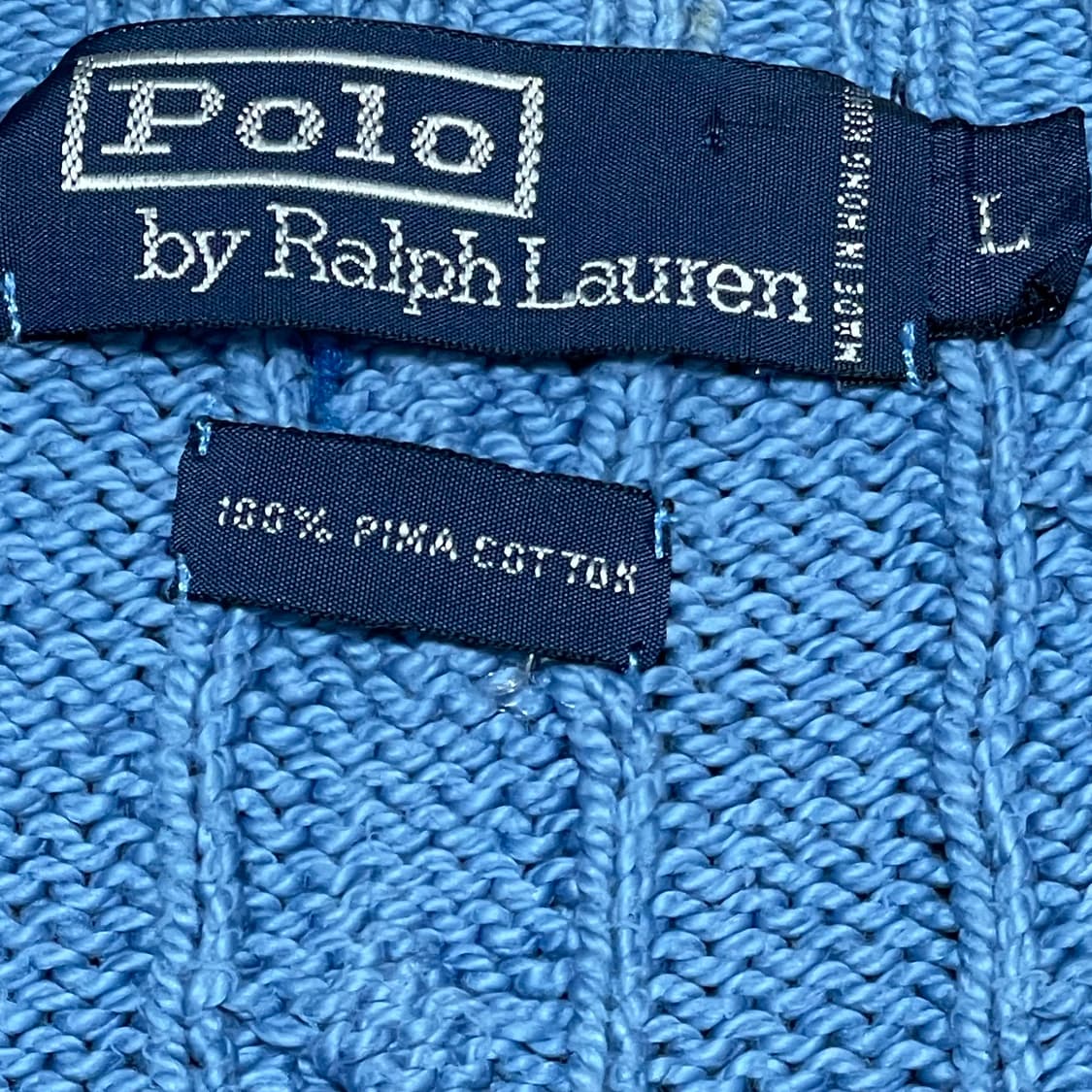 [L] 폴로 랄프로렌 빈티지 꽈배기 니트 하늘색 상품이미지2