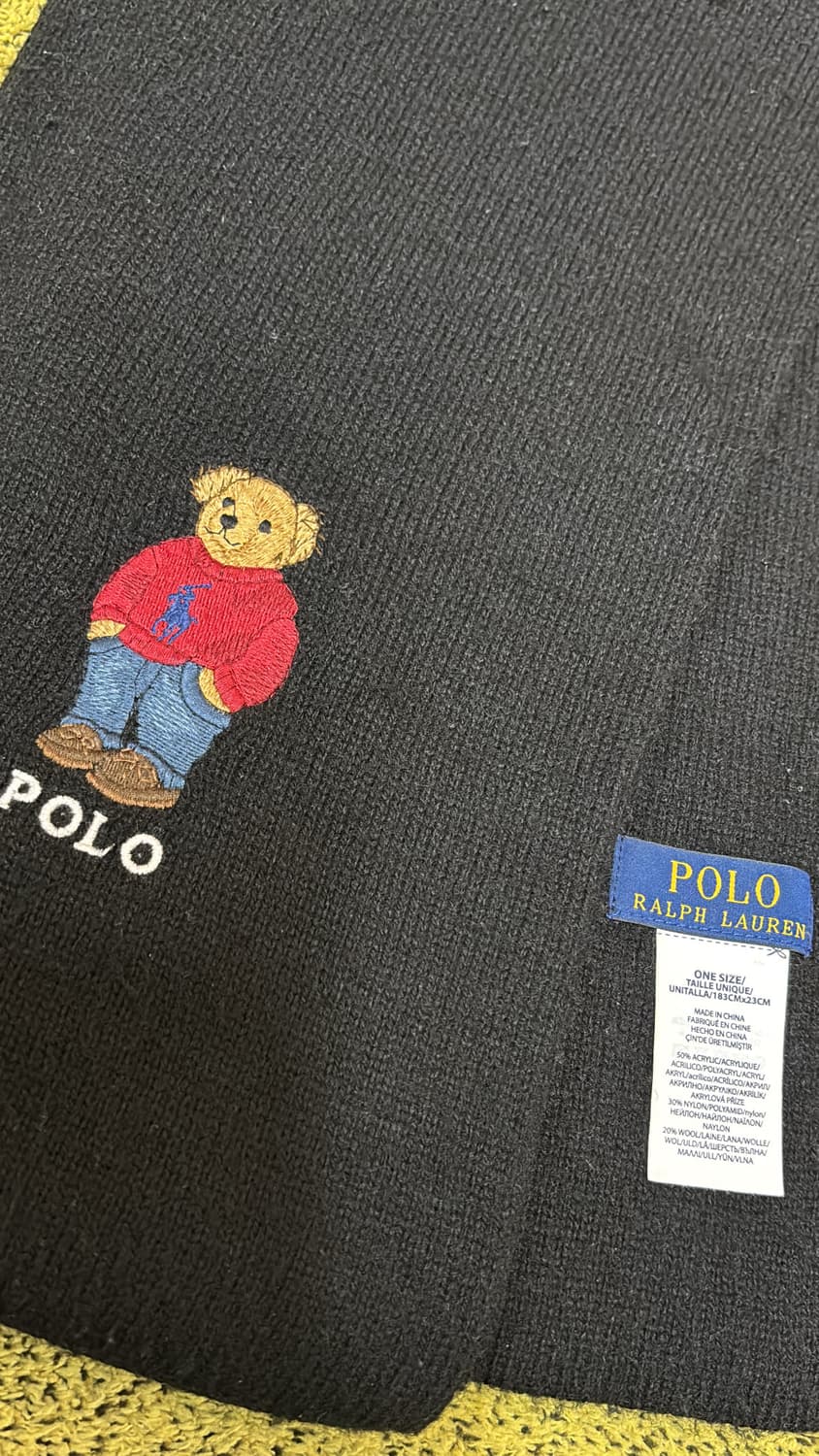 폴로 랄프로렌 곰돌이 머플러 블랙 상품이미지1