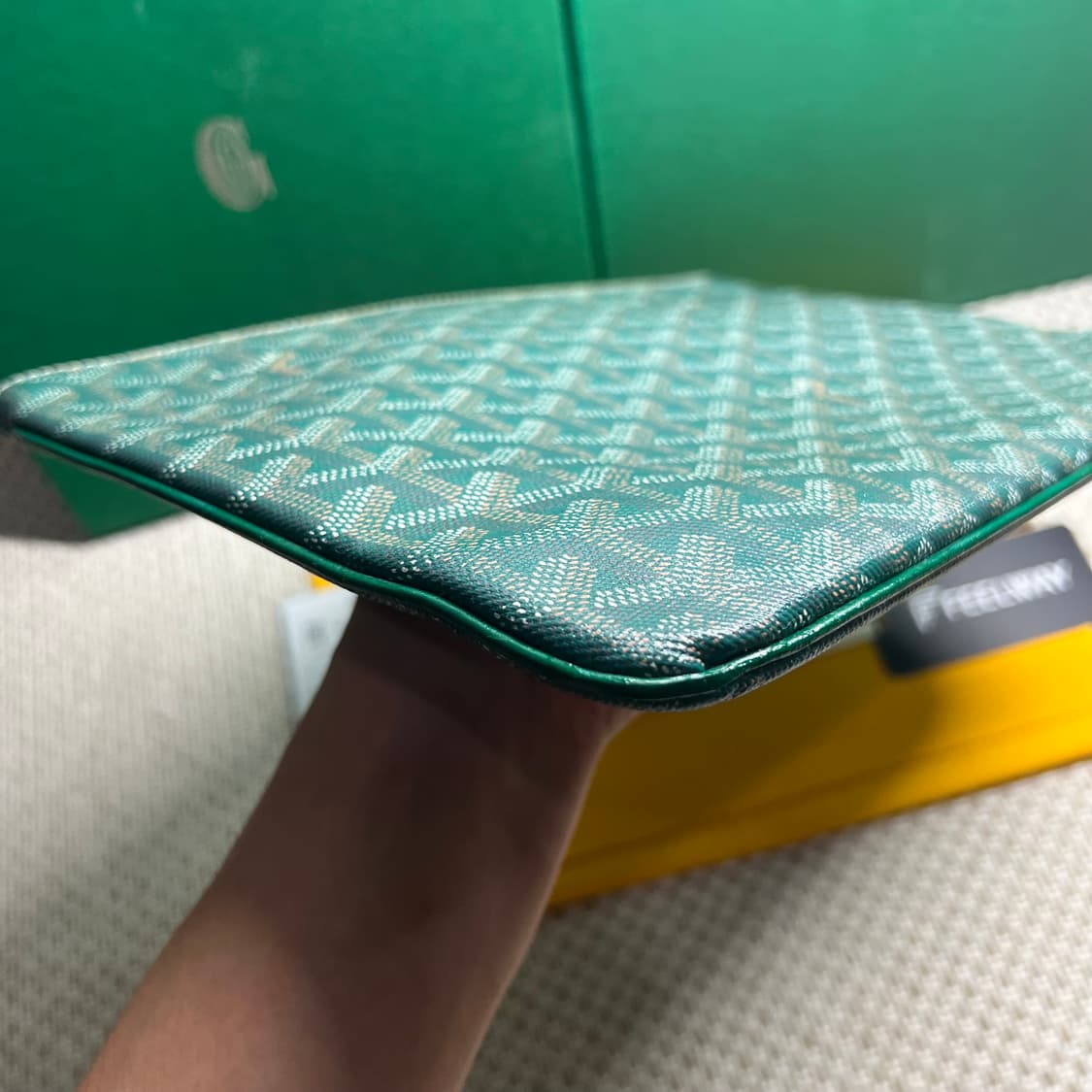 {보증서O}고야드 세나 클러치 MM 스페셜컬러 그린 / 풀구성 상품이미지4