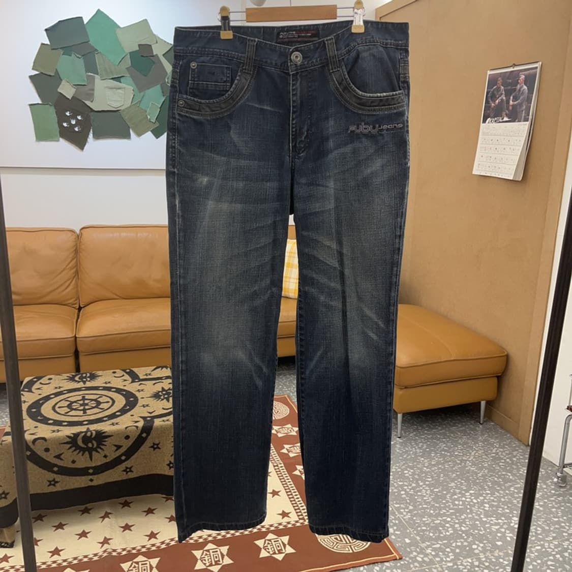 푸부 레트로 스트릿 빈티지 Y2K 힙로고 데님팬츠 35인치 C08677 상품이미지3