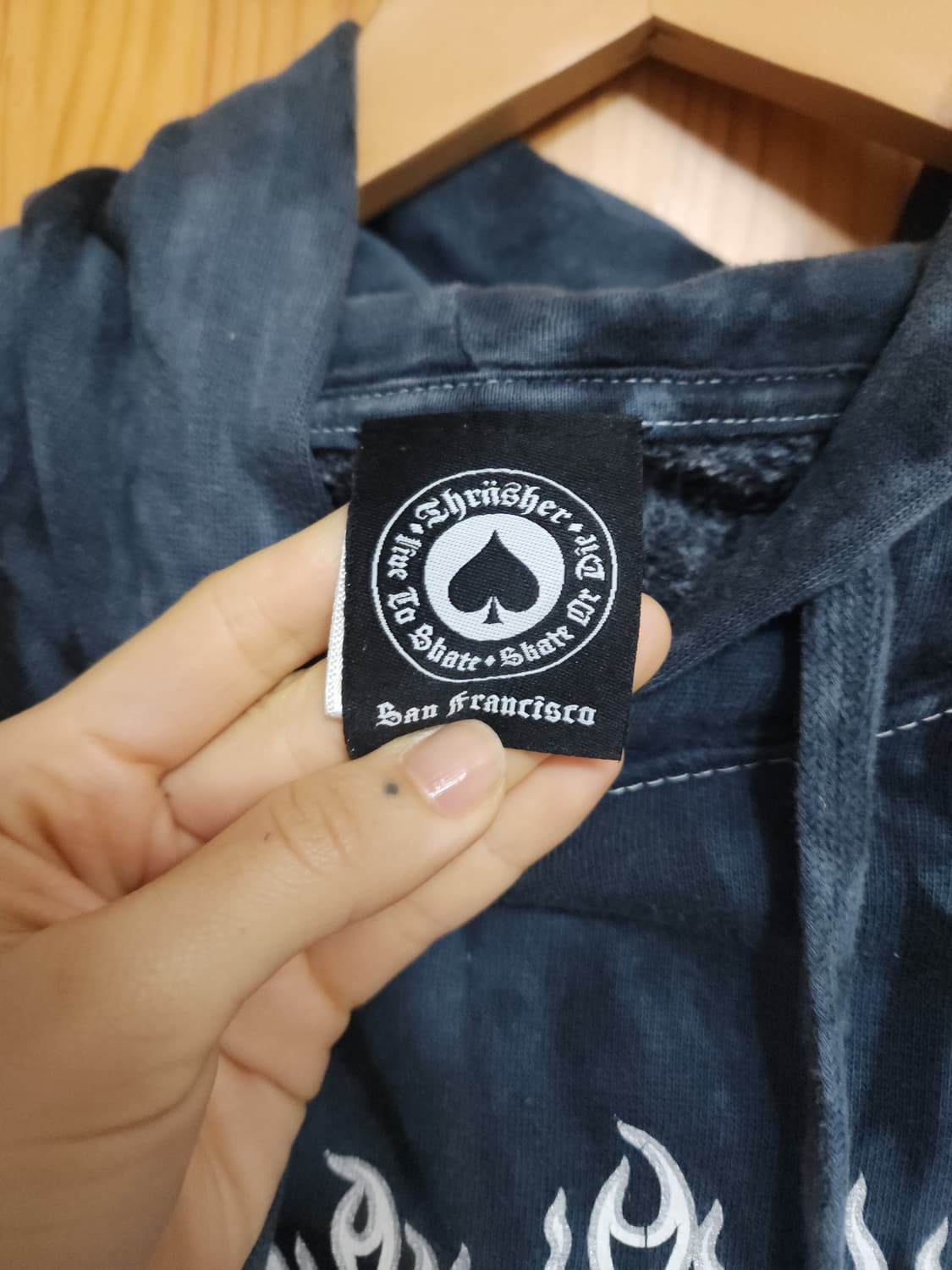 thrasher indigo navy tie die hoodie 상품이미지3