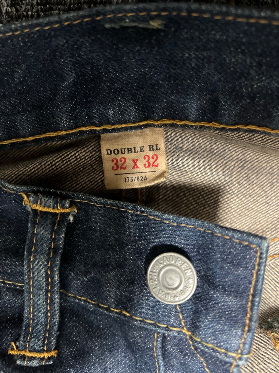 더블알엘 스트레이트핏 원스 워시 셀비지 진 32/32 상품이미지5