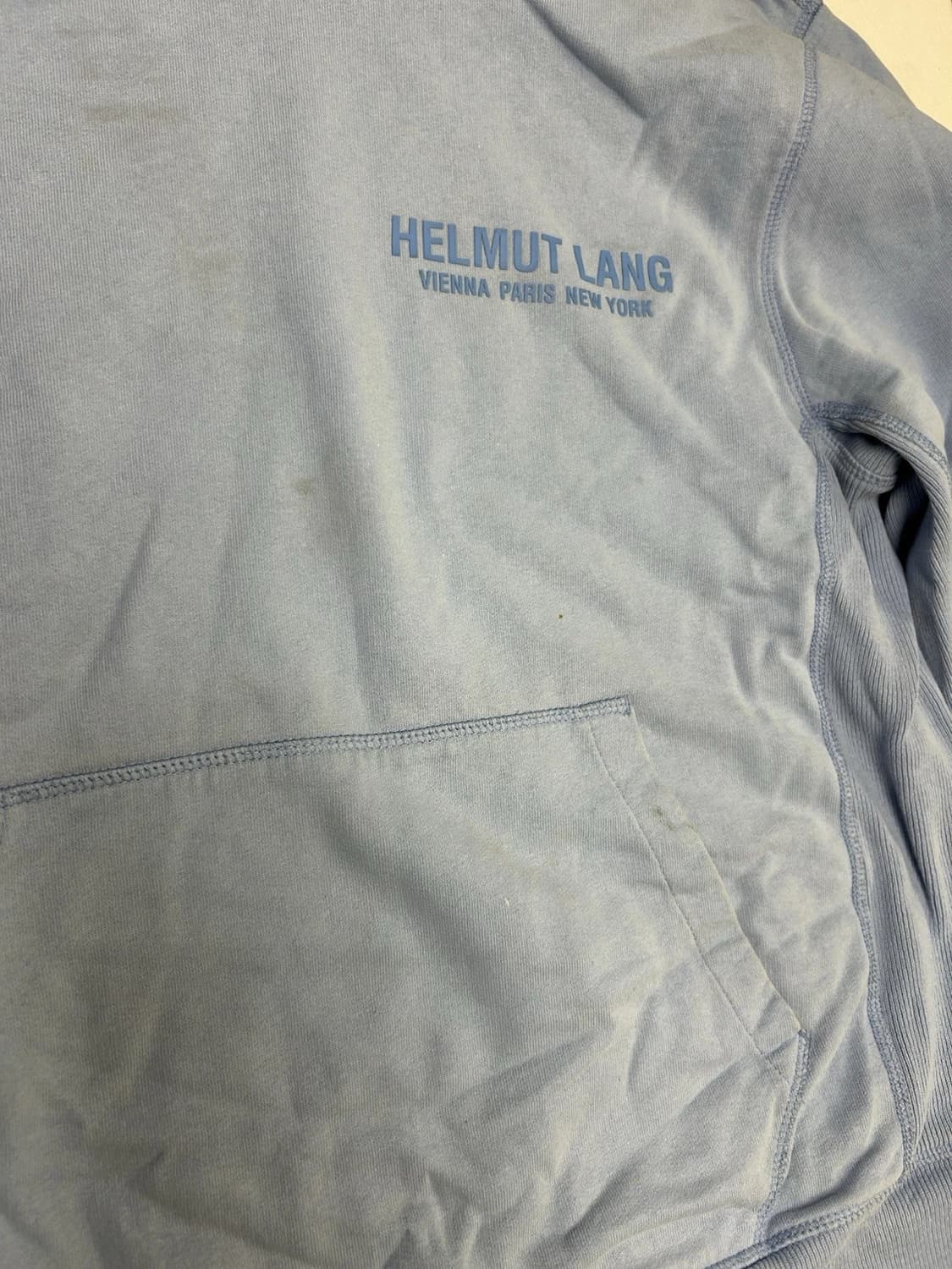 헬무트 랭 라이트 코튼 블루 후드티 상품이미지6