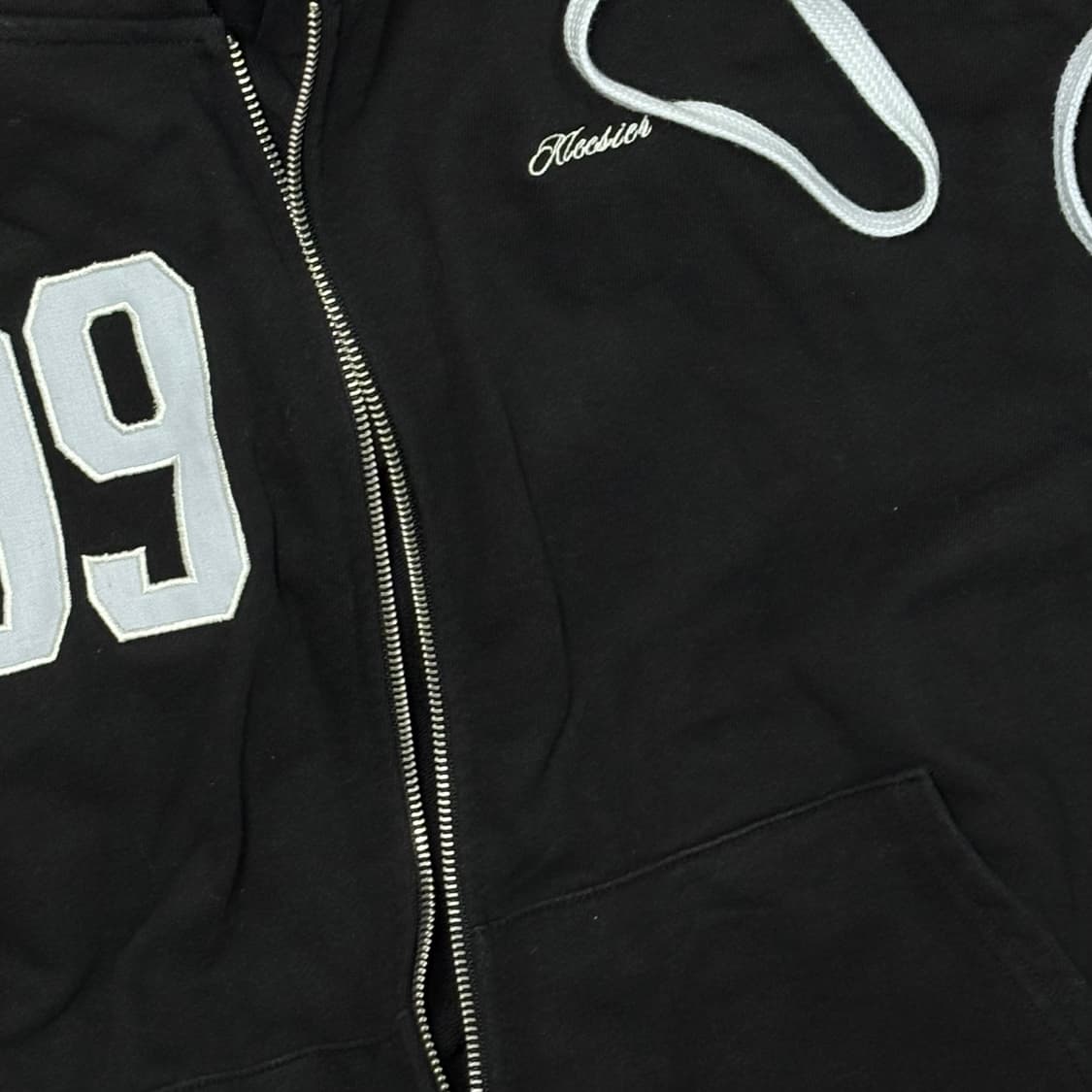 클리시어 09 셋업 집업 팬츠 블랙 세트 판매 넘버링 후드 스트레이트 상품이미지3