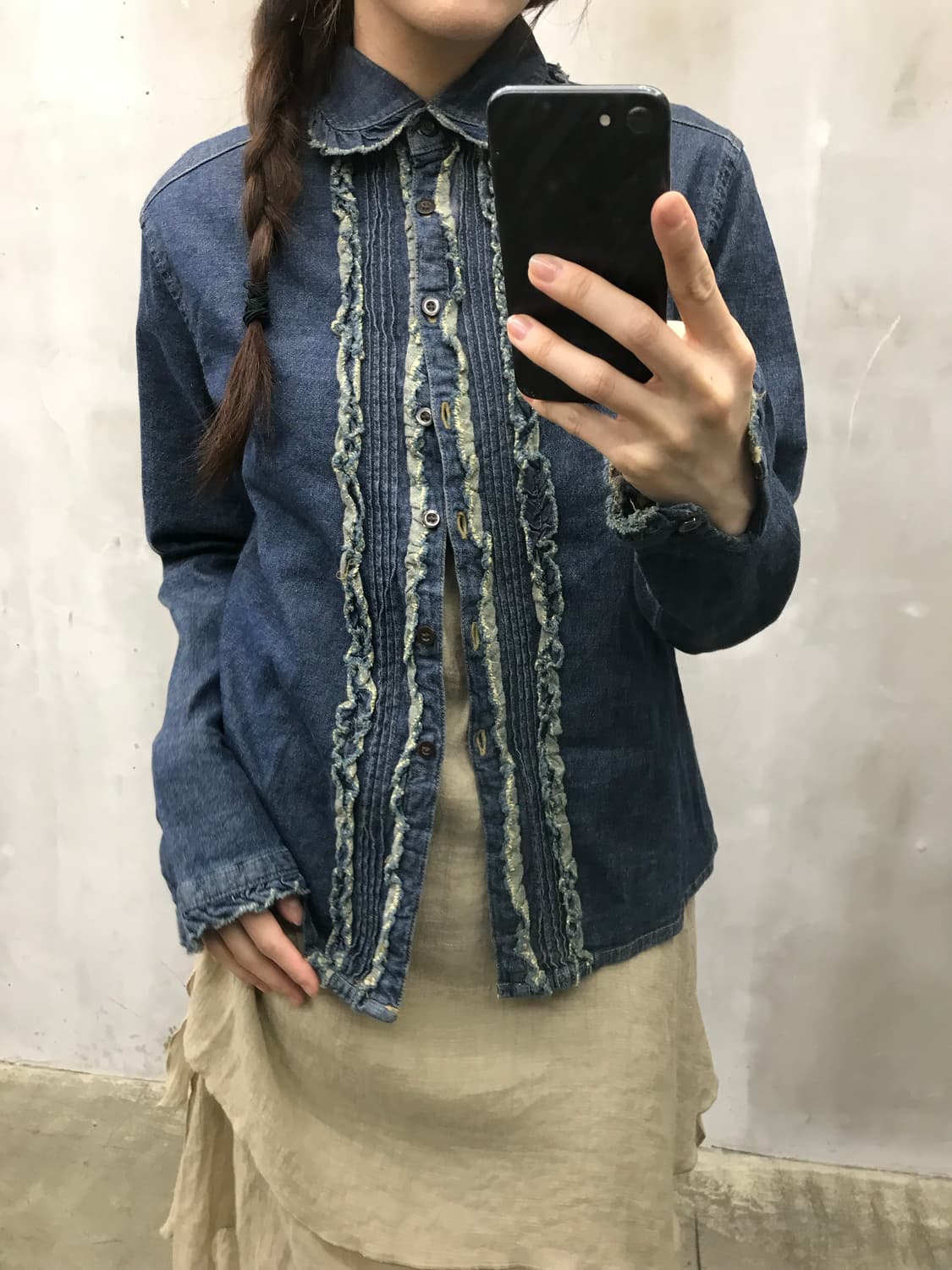 Cosby frill denim shirt 상품이미지2