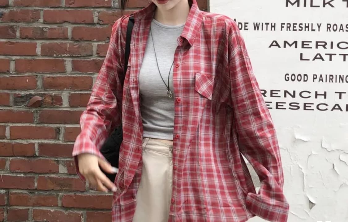 레드 체크 셔츠 상품이미지1