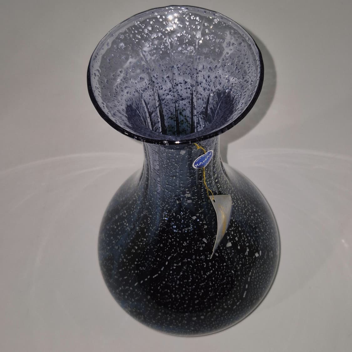 80s 카메이 아트글라스 은박 아쿠아 꽃병 상품이미지7