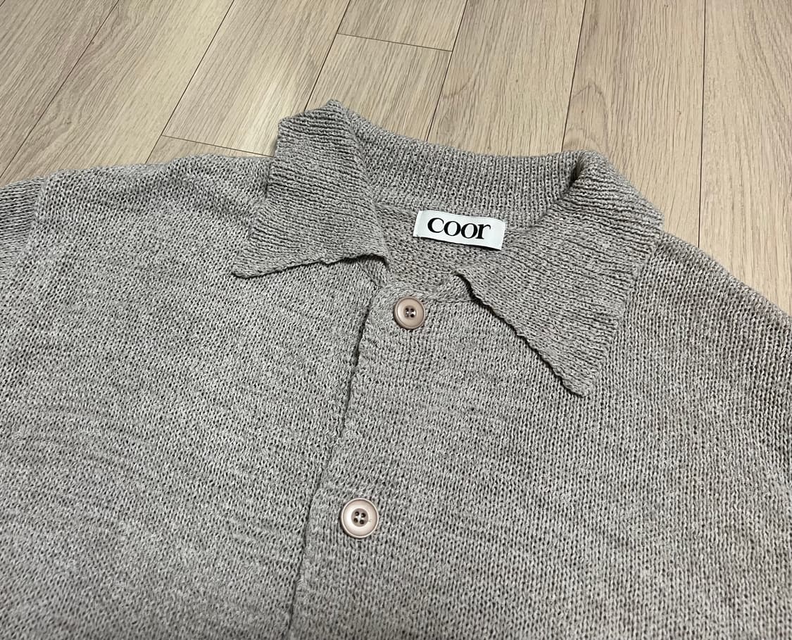 쿠어(Coor) 카라 반팔 가디건 L 상품이미지3