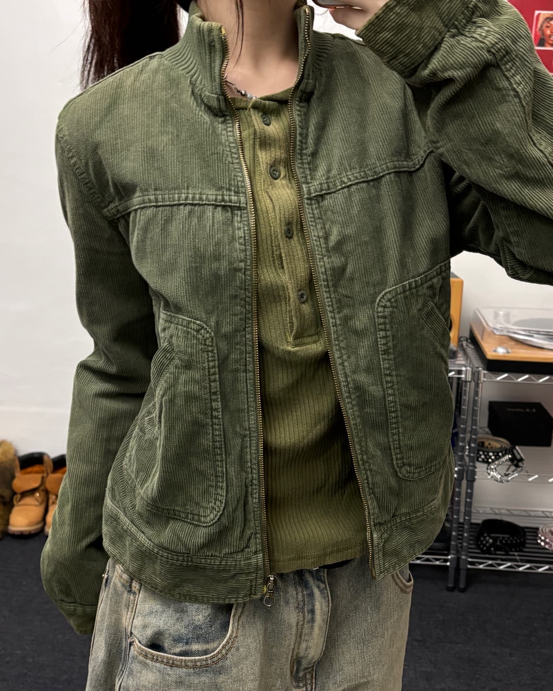 베네통 코듀로이 하이넥 트러커 자켓 상품이미지2