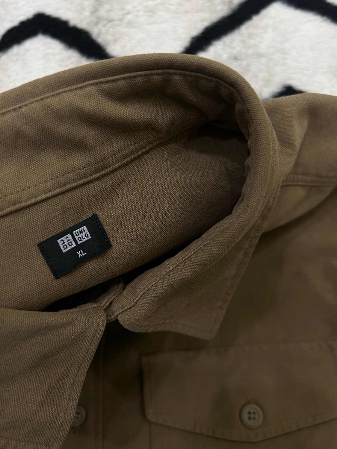[XL]유니클로 투포켓 오버핏 셔츠/카멜 상품이미지5