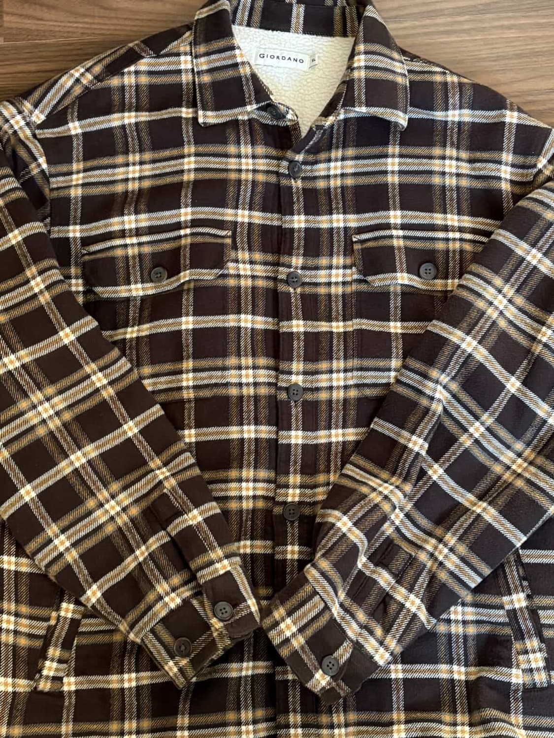 지오다노 브라운 체크 셔츠 상품이미지2