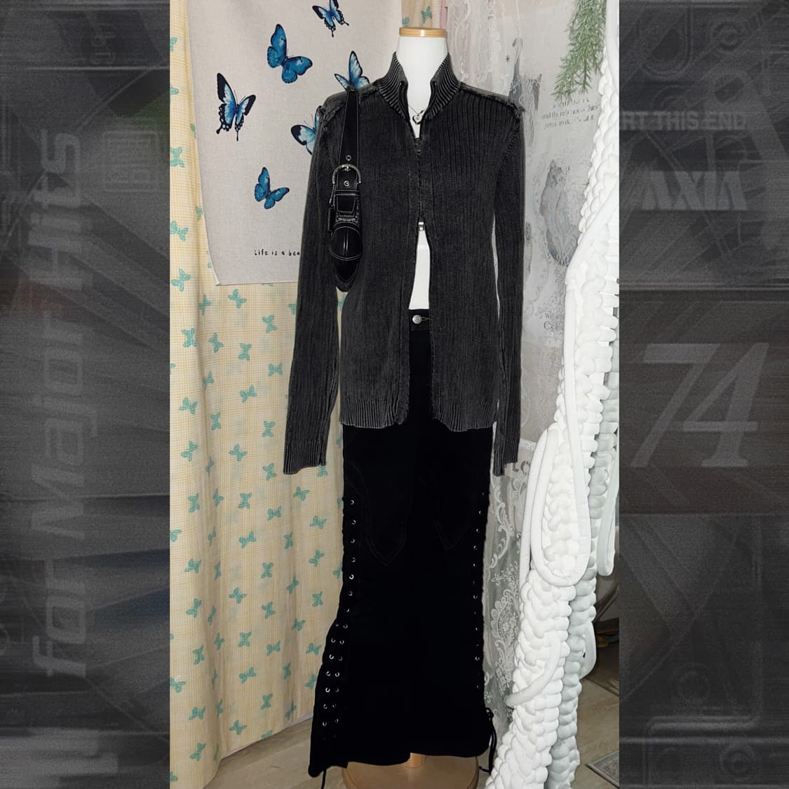 아르마니 익스체인지 Y2K 투웨이 니트 집업 상품이미지6