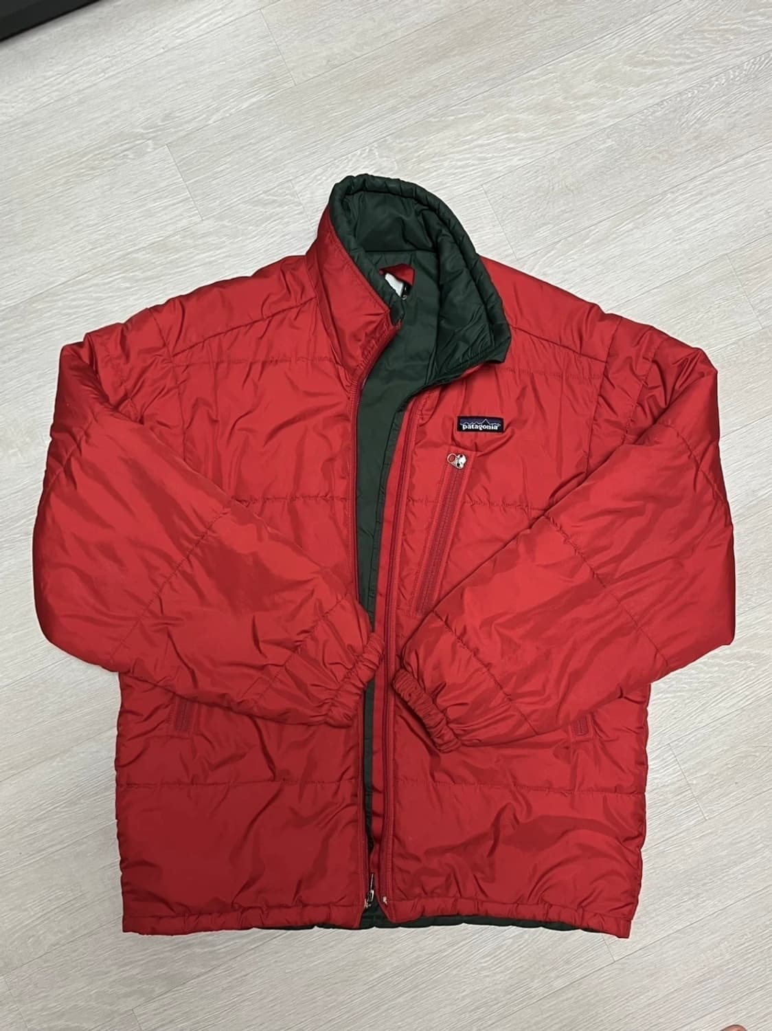 파타고니아 레드/카키 패딩 자켓 퍼프 s 100 상품이미지1