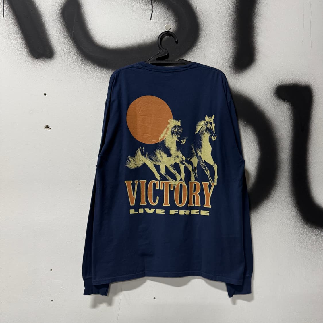 VTG USA 빈티지 웨스턴 빅 프린팅 롱슬리브 티셔츠 상품이미지1