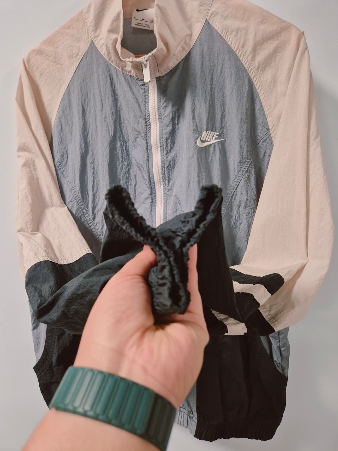 *무료배송*나이키 백로고 그레이 컬러블록 바람막이 XL(상태A급) 상품이미지4