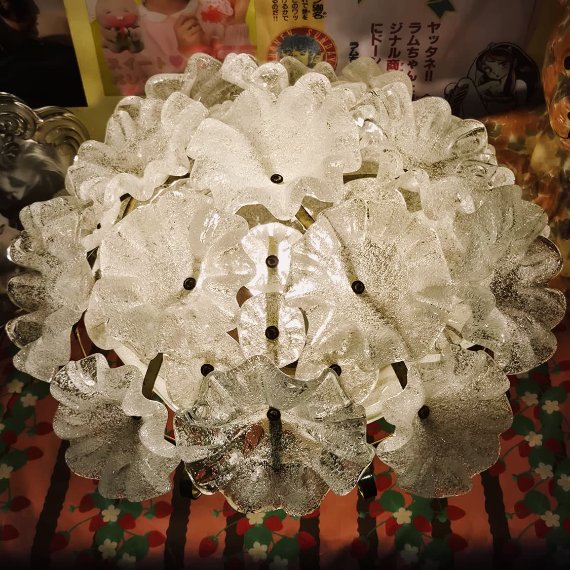 60s 이와타 핸드블로운 마블 대형 꽃바구니 램프 상품이미지10