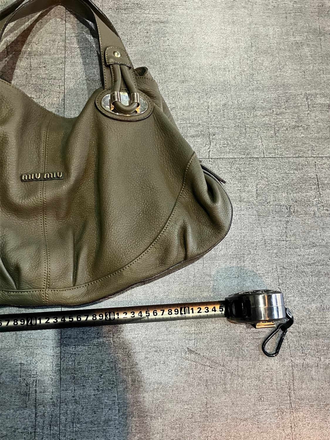 Miumiu 미우미우 핀터깔y2k 웨스턴 숄더백 카키 상품이미지3