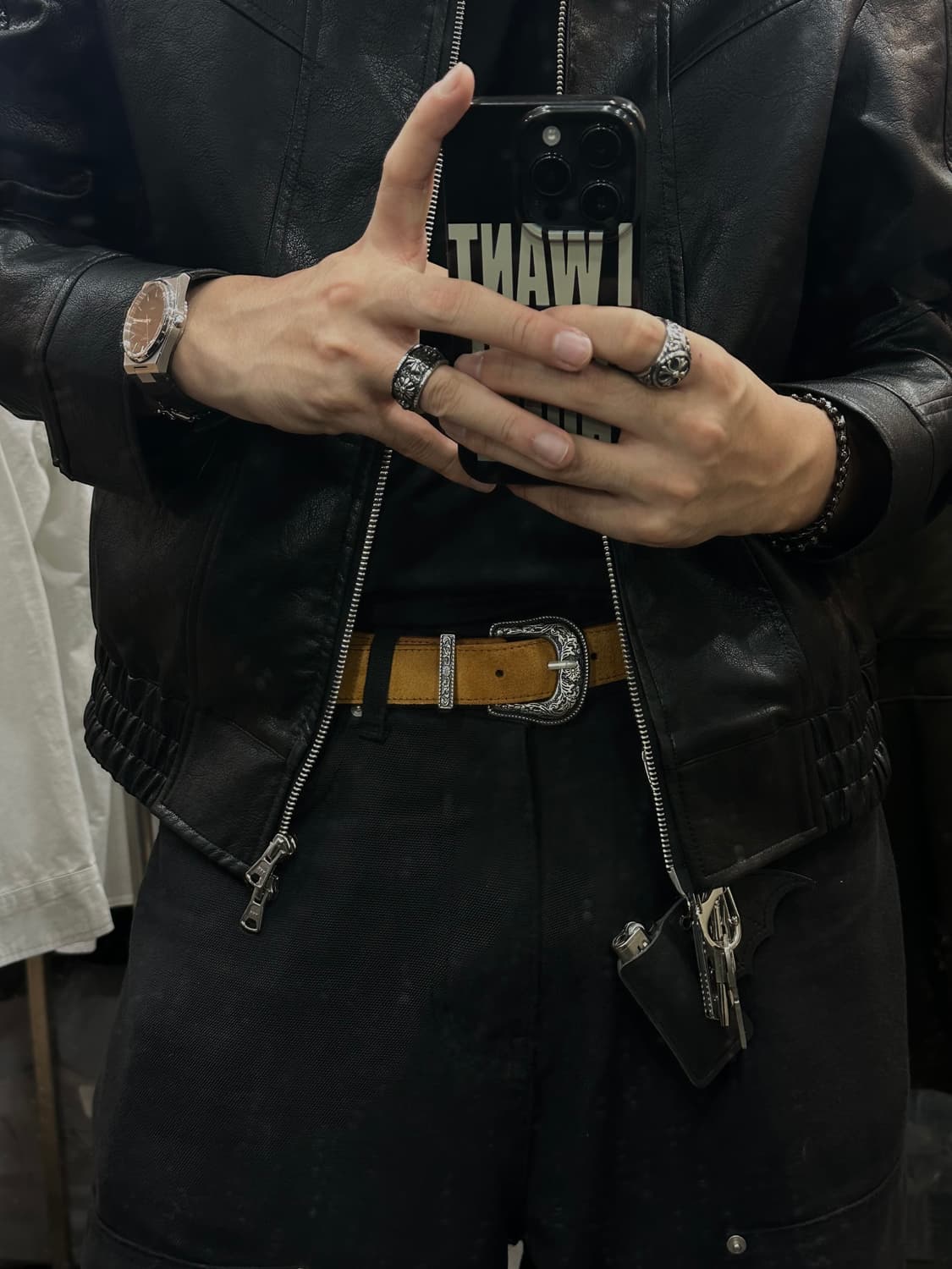 Suede western belt - 스웨이드 웨스턴 벨트 CM 상품이미지4
