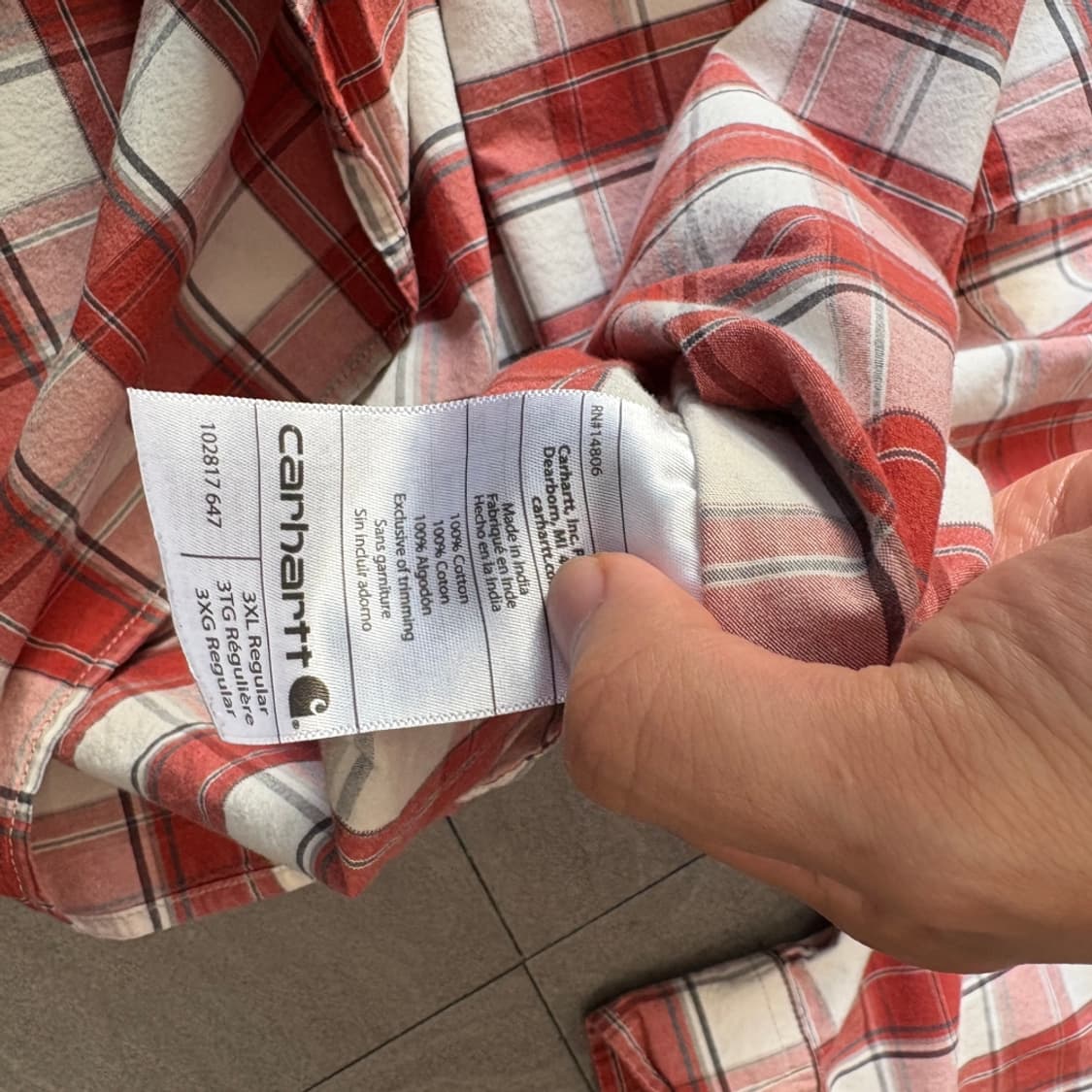 칼하트 오리지널 체크 긴팔 셔츠 상품이미지7