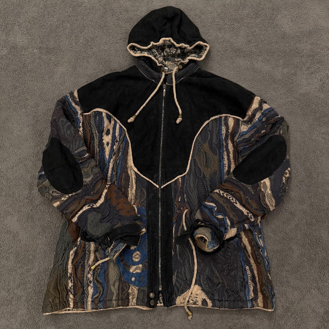 [ 정품/M ] 쿠지 빈티지 케이블 니트 후드집업 상품이미지3