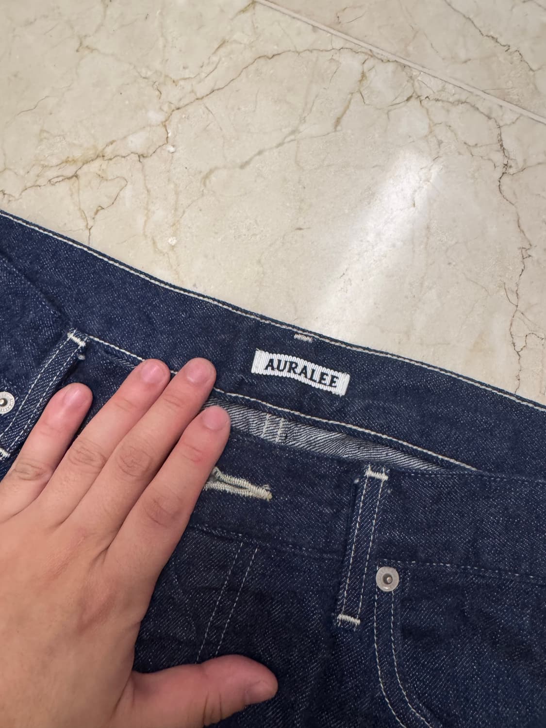 오라리 인디고 색상 데님 5사이즈 상품이미지2