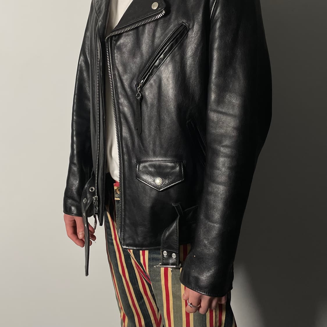 쇼트 X 디아프바인 626 리얼레더 라이더 자켓 (on.265)   상품이미지5