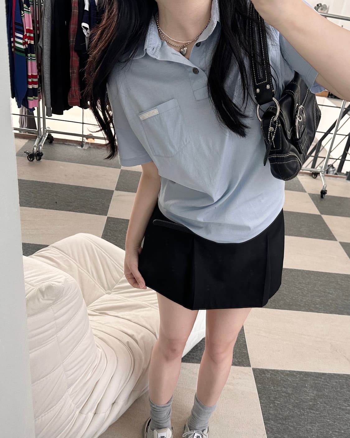 프라다 베이비블루 포켓 카라 티셔츠  상품이미지3