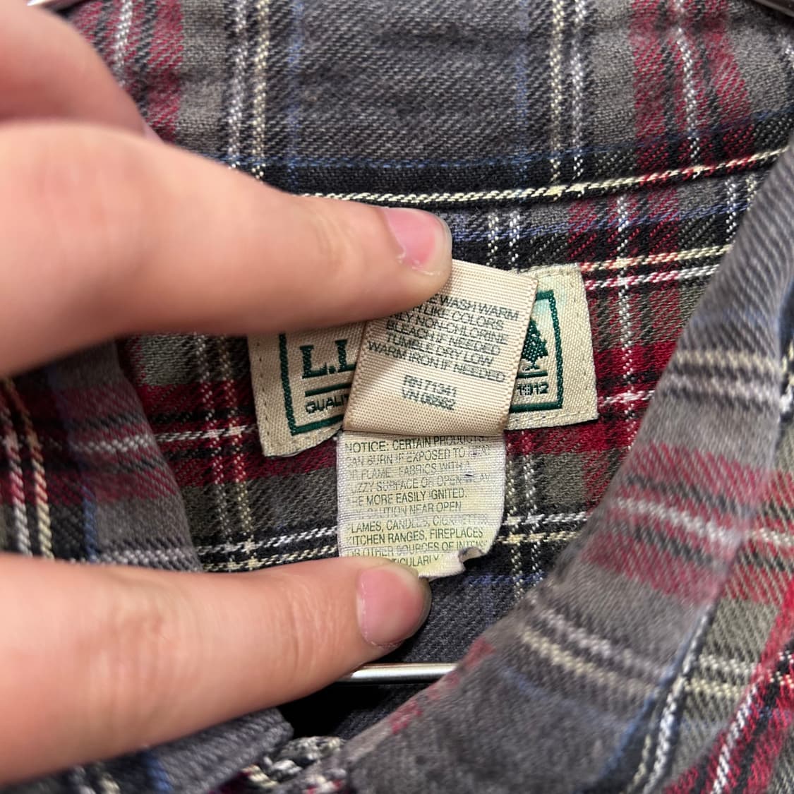 L.L Bean 엘엘빈 옴브레 체크 코튼 크롭셔츠 상품이미지4