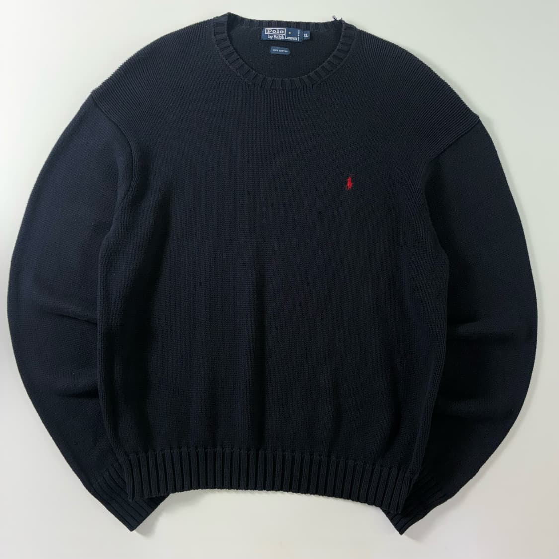 Polo  폴로 랄프로렌 90,s 자수 코튼 네이비 라운드 니트  상품이미지1