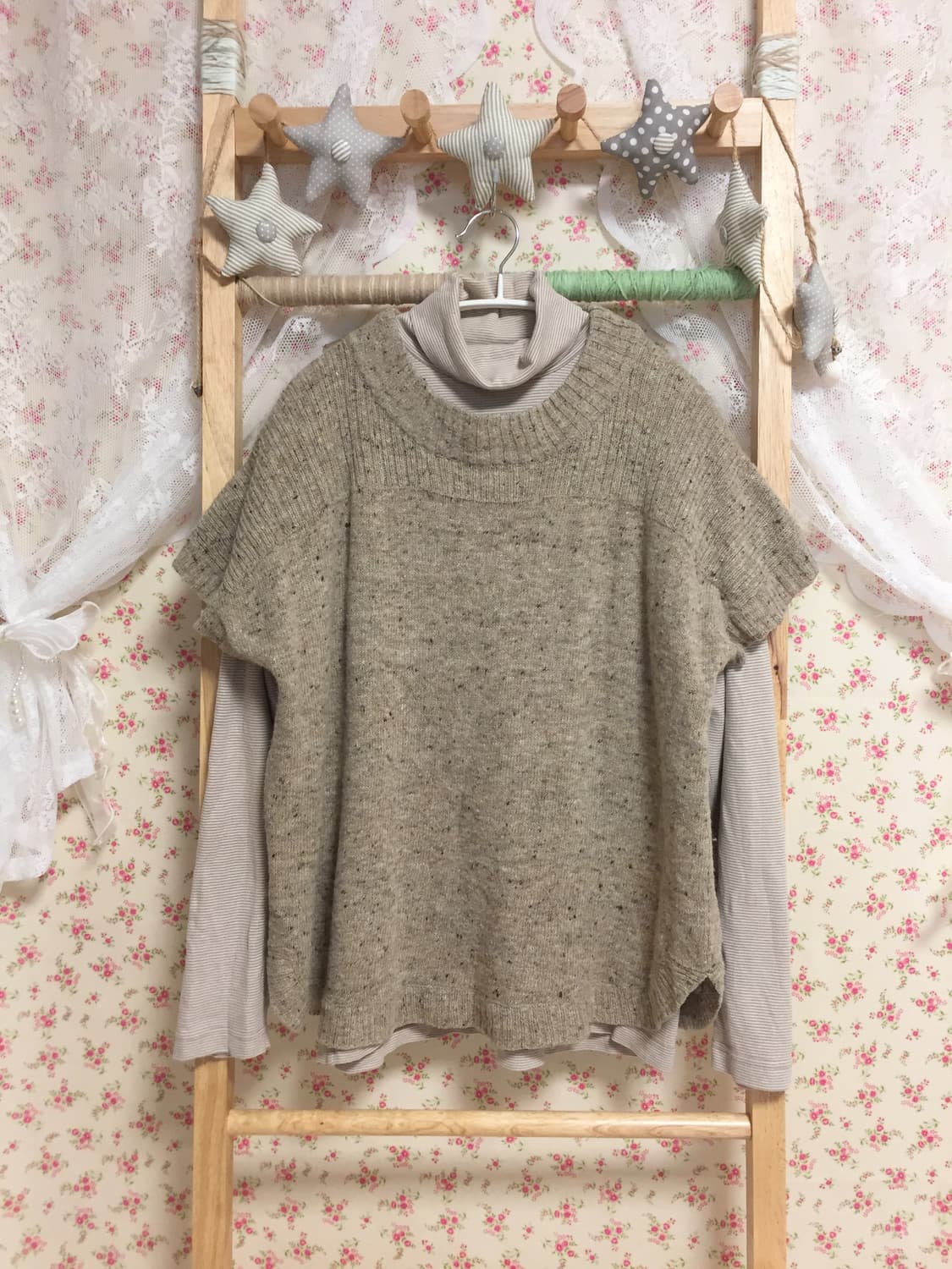 빈티지 모리걸 쿠라시캐쥬얼 반팔 니트 상품이미지1