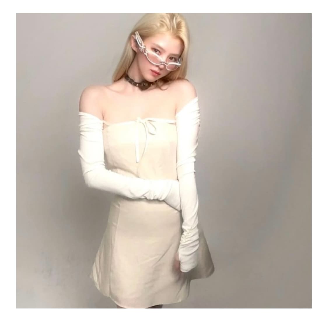 새상품) 낫유어로즈 페이 볼레로 드레스 베이지 상품이미지2