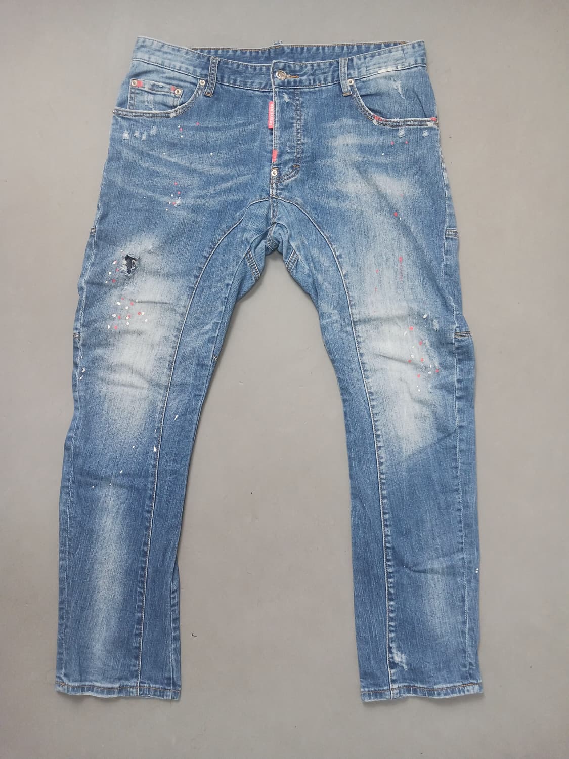 [34] 디스퀘어드2 네온페인팅 타이디 바이커진 청바지 상품이미지1