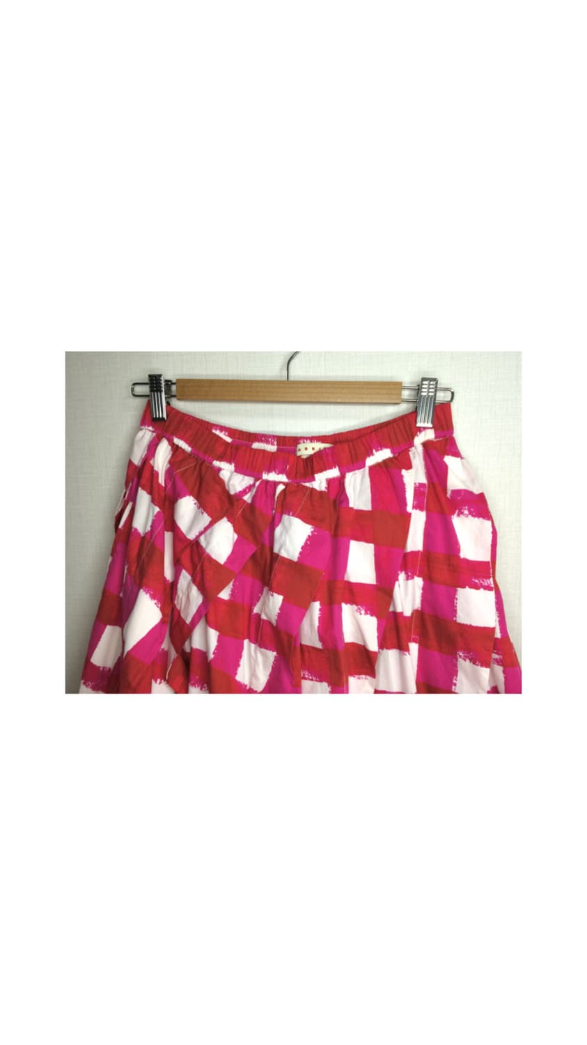 유니클로 x 마르니 레드 체크 벌룬 스커트 상품이미지2