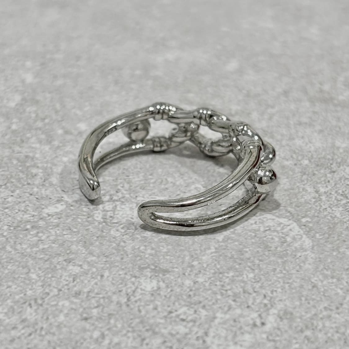 Oribell 볼드 체인 링크 925 스털링 실버 미니멀 오픈링 반지 상품이미지3