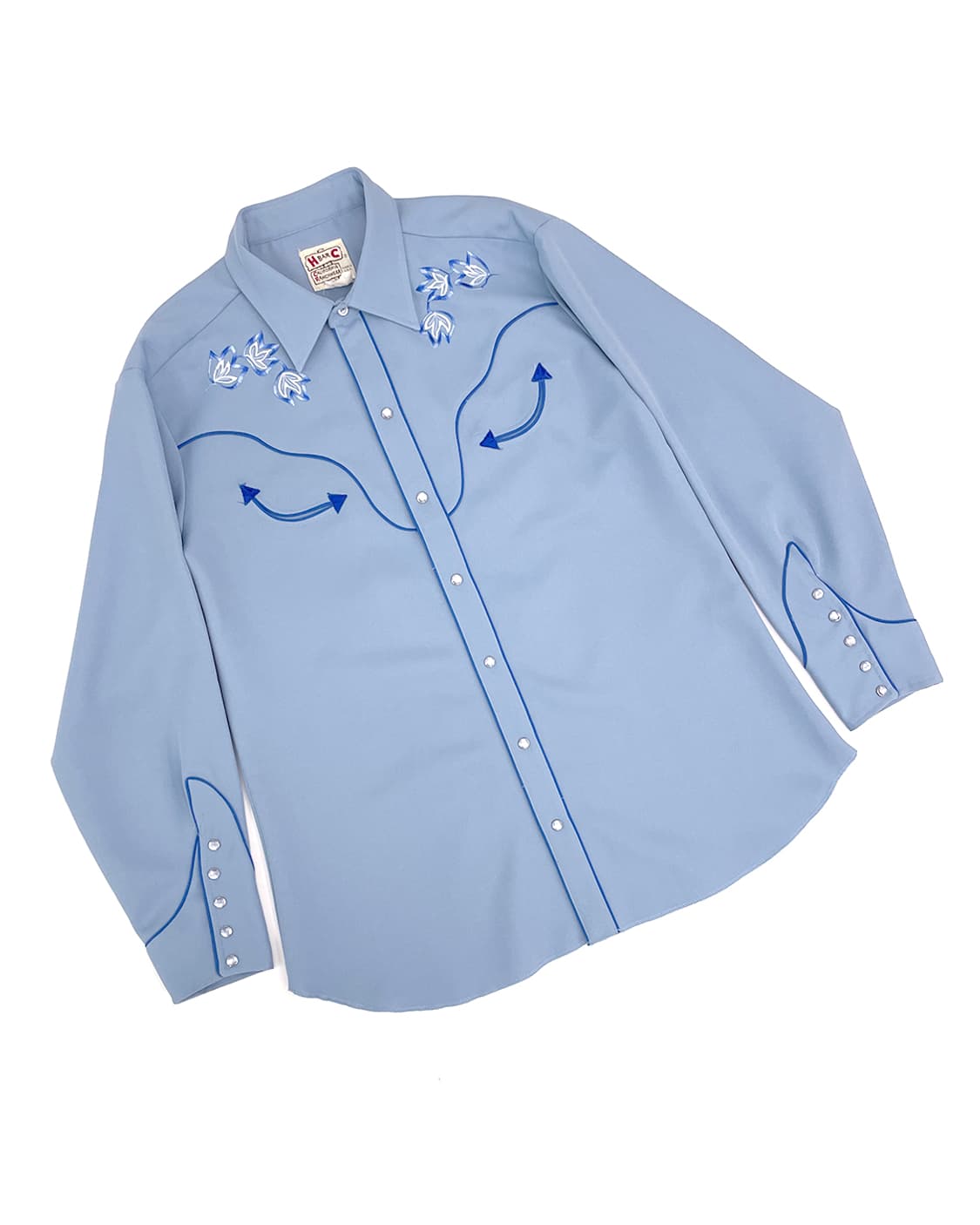 70년대 H bar C 플로랄 자수 웨스턴 셔츠 17 상품이미지4