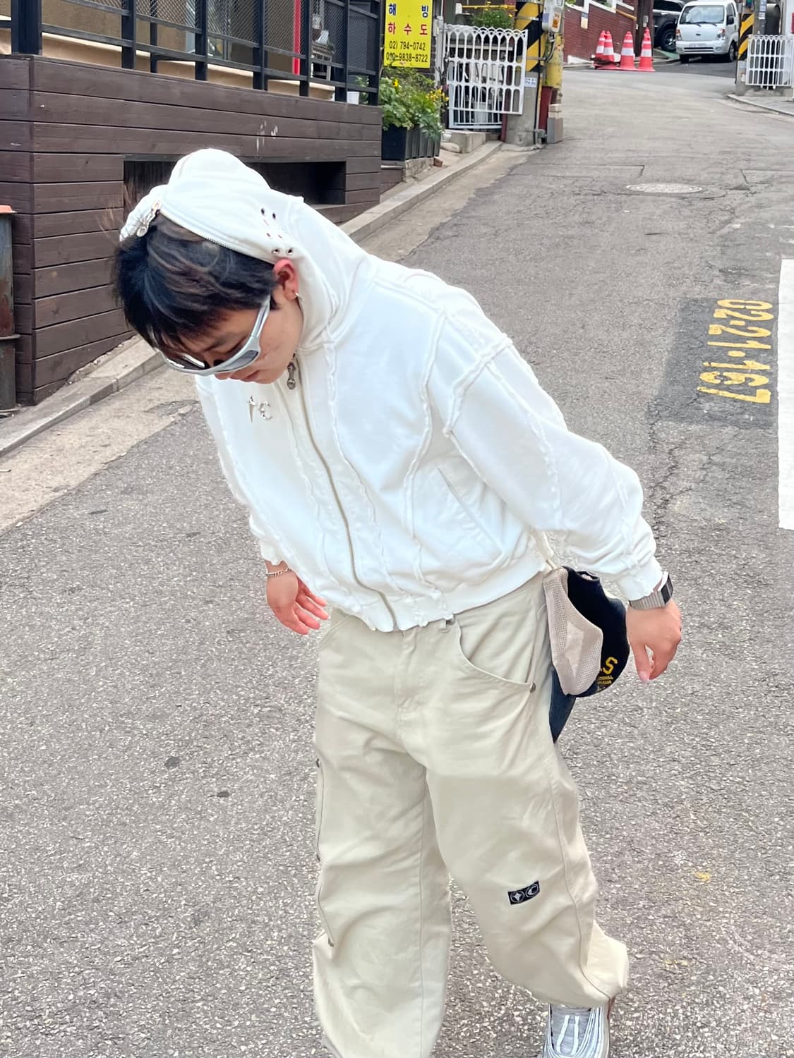떠그클럽 Thug Pants 베이지 카펜터 팬츠 와이드핏 상품이미지1