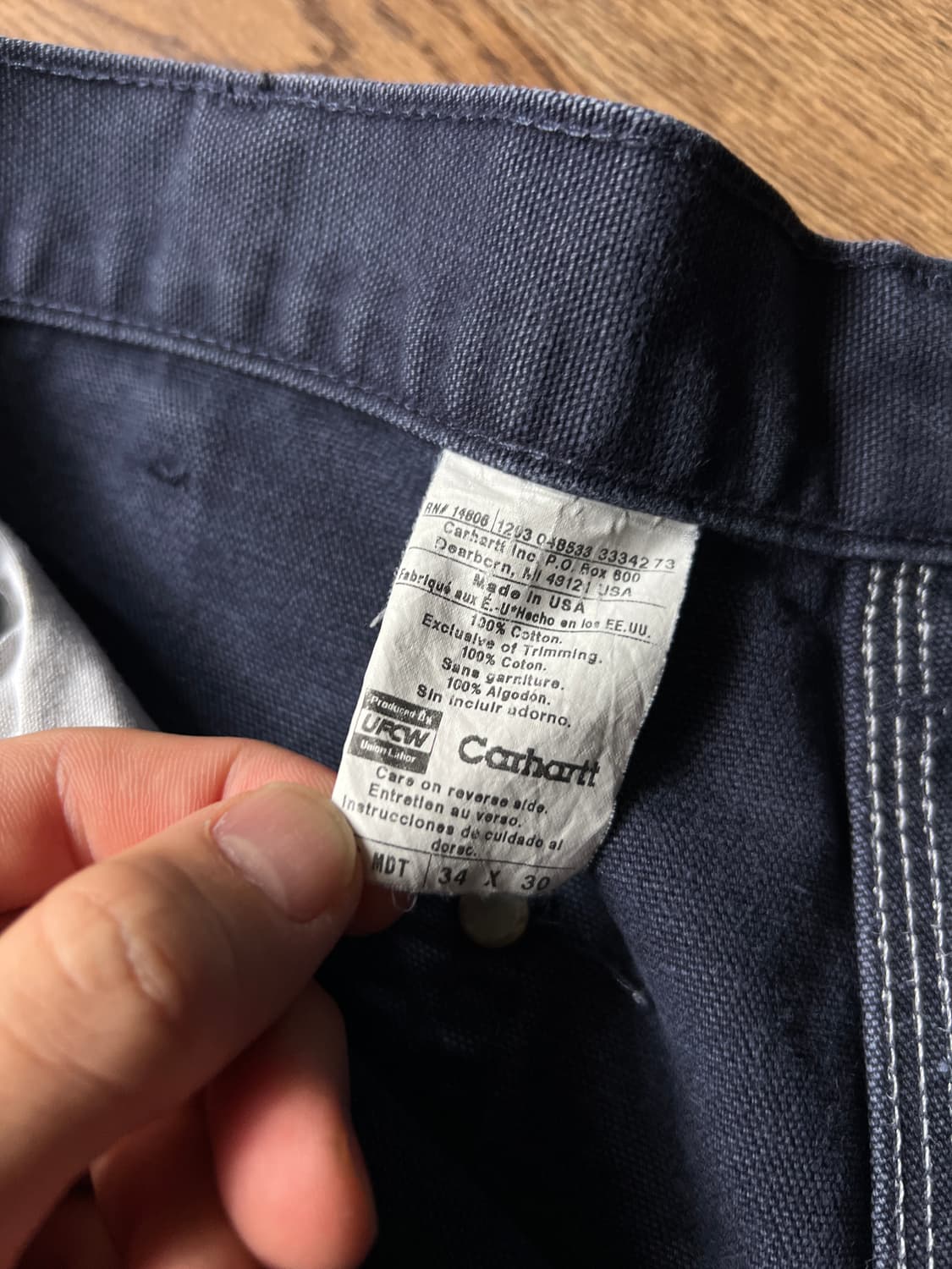 [34]칼하트 Made in USA 미드나잇 네이비 더블니 워크팬츠 상품이미지5