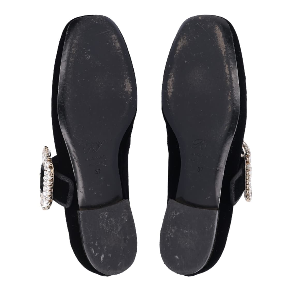 로저 비비에 트레 비비에 메리 제인 펌프스 벨벳 크리스탈 블랙 37  상품이미지4